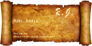 Réh Judit névjegykártya